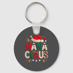 Nana Claus Knitted Design Grandma Pajama Family Ma Keychain