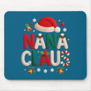 Nana Claus Knitted Design Grandma Pajama Family Ma Mouse Pad