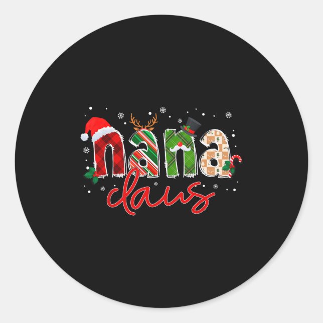 Nana Claus Santa Claus Family Matching Christmas P Classic Round Sticker (Front)