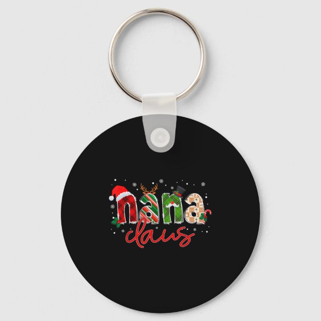 Nana Claus Santa Claus Family Matching Christmas P Keychain (Front)