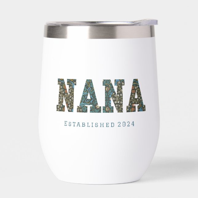 Nana customized year - trendy floral  Coffee Mug (Left)
