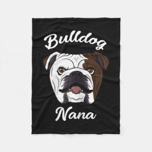 Nana Cute English Bulldog Grandma Fleece Blanket