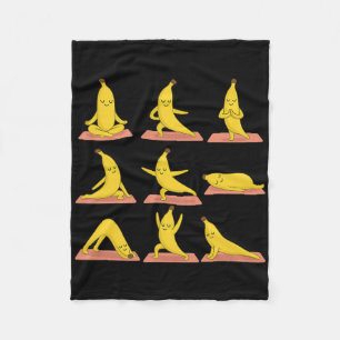 Nana Doing Yoga Vegan Kawaii Zen Meditation Fleece Blanket