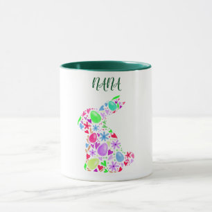 "NANA" EASTER EGG RABBIT IN PASTEL COLORS MUG