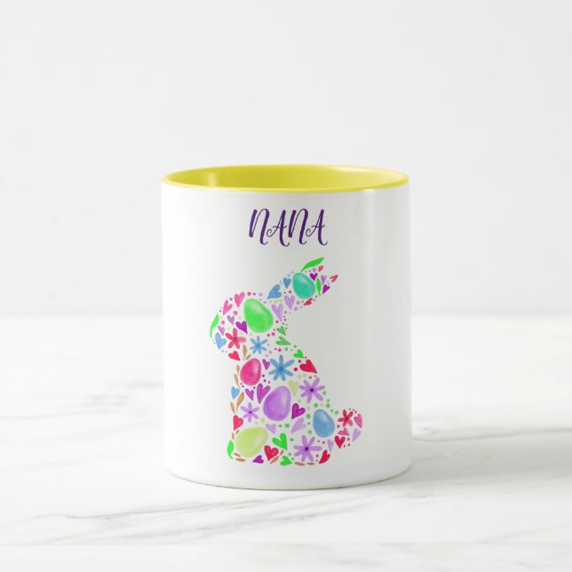"NANA" EASTER EGG RABBIT IN PASTEL COLORS MUG (Center)