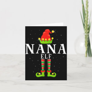 Nana Elf Christmas Matching Xmas Pajama  Card