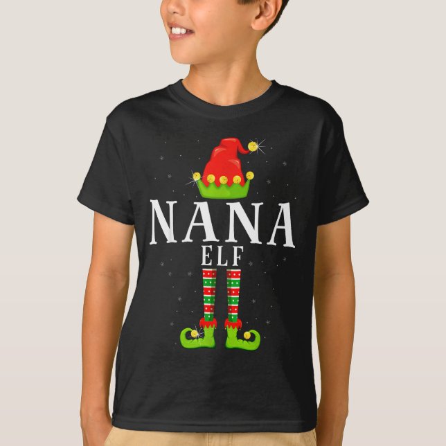 Nana Elf Christmas Matching Xmas Pajama  T-Shirt (Front)