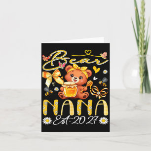 Nana Est 2027 Floral Bow Tie Mothers Day Bear Card