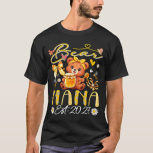 Nana Est 2027 Floral Bow Tie Mothers Day Bear T-Shirt