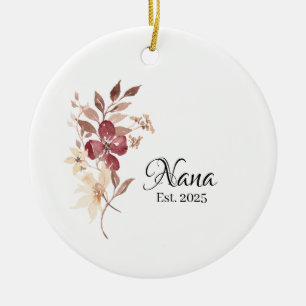 Nana Est. Year – New Grandma Milestone Ceramic Ornament