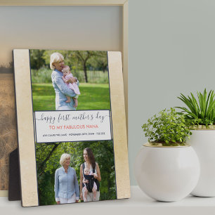 Nana First Mothers Day - 2 Photo Personalized Plaque