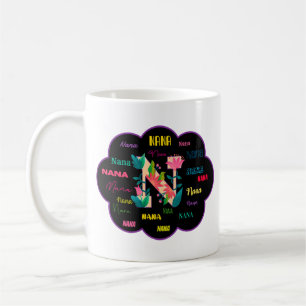 Nana Floral Flower Name Initial Coffee Mug