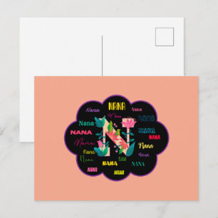 Nana Floral Flower Name Initial Postcard
