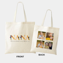Nana Floral Photos personnalisées Sac fourre-tout 
