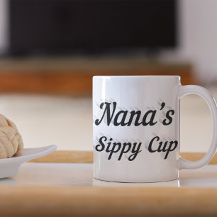 Nana funny coffee quote black half text  mug