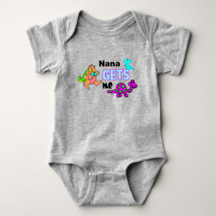Nana Gets Me With Dinosaurs Baby Bodysuit