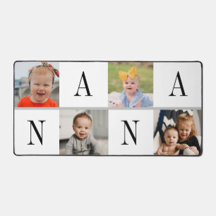 Nana Gift Modern 4 Photo Collage  Desk Mat