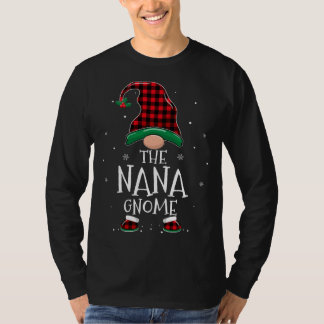 Nana Gnome Xmas Family Matching Funny Plaid Christ T-Shirt