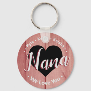 Nana Grand kids Personalized Name We Love You Keyc Keychain