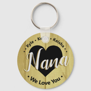 Nana Grand kids Personalized Name We Love You Keyc Keychain