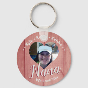 Nana Grandkids Personalized We Love You Photo Key Keychain