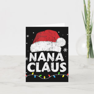 Nana Grandma Claus Christmas Lights Matching Famil Card
