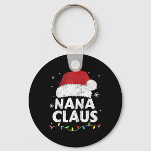 Nana Grandma Claus Christmas Lights Matching Famil Keychain