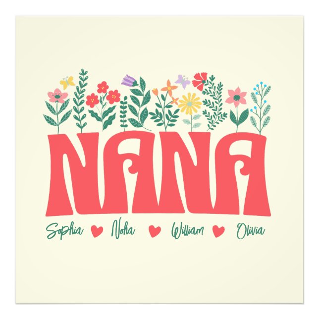 NANA GRANDMA GRANDMOTHER GRANNY -Customize it Photo Print (Front)