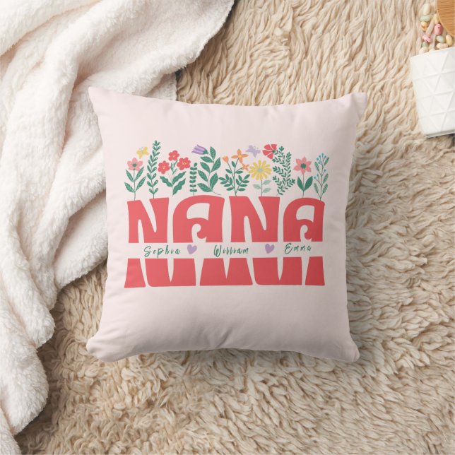 NANA GRANDMA GRANDMOTHER GRANNY -Customize it Throw Pillow (Blanket)