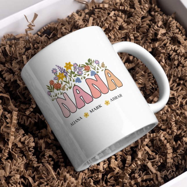 NANA Grandmother Cute Flower Mug from grandchild's (Creator Uploaded)