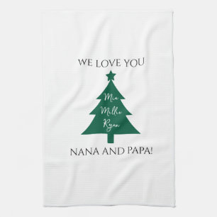 Nana Grandparent Grand Kids Christmas Gift Custom  Kitchen Towel