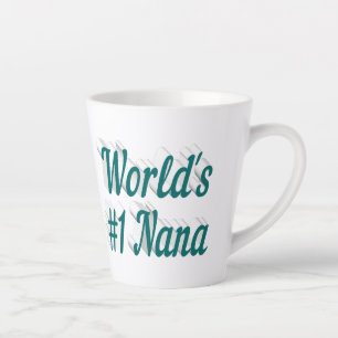 Nana green text Mothers Day Latte Mug