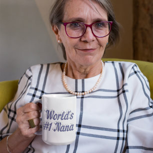 Nana grey half text giant coffee mug