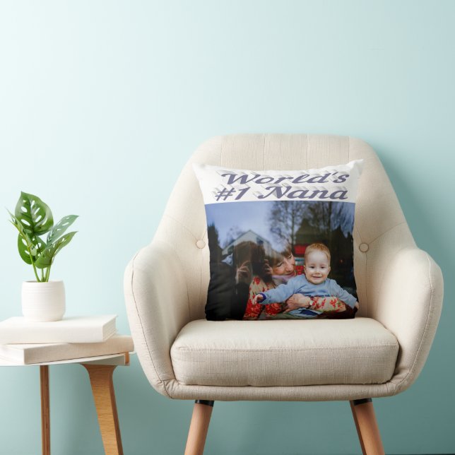 Nana grey text photo  throw pillow (Chair)