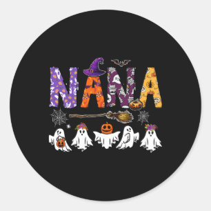 Nana Halloween Boo Ghost Horror Costume Family Fun Classic Round Sticker