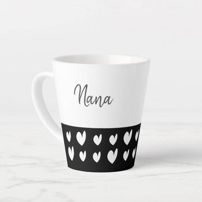 Nana Heart Champagne Black Latte Mug (Angle gauche)