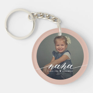 Nana I love You Elegant Photo Keychain