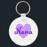 Nana in Purple Keychain<br><div class="desc">Pretty purple heart name design for Nana. A cute gift for girls.</div>