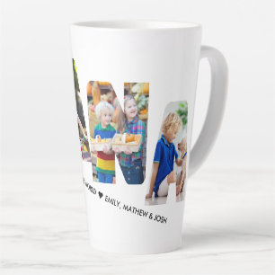 NANA Letter Cutout 4 Photo Collage Personalized Latte Mug
