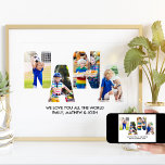 NANA Letter Cutout Photo Collage Grandkids Name Poster<br><div class="desc">NANA photo poster, personalized with 4 of your favourite photos and your custom message. This design has photo letter cutout typography forming the word "NANA" and the photo template will create this for you automatically. If you do have any problems with your pictures displaying nicely, try uploading them in portrait...</div>