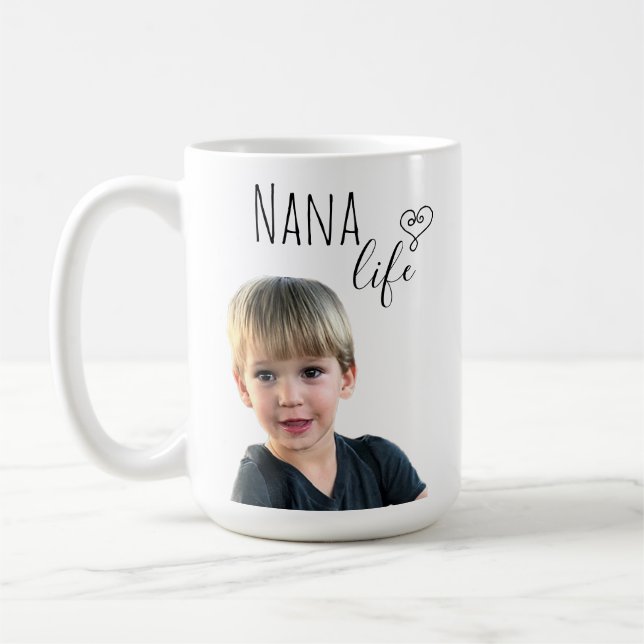 Nana Life Customize Photo Grandmother Coffee Mug (Left)