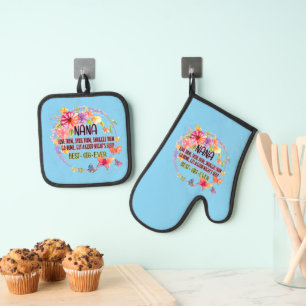 Nana Love Them Spoil Them Snuggle Them Oven Mitt & Pot Holder Set