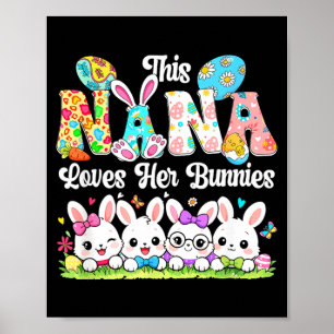Nana loves easter bunnies group bunnies bow tie poster