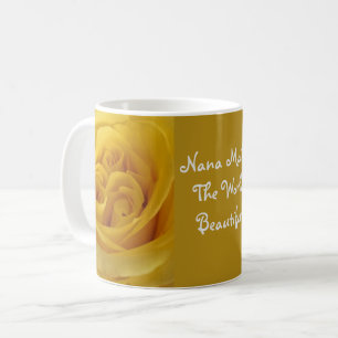 Nana Makes the World Beautiful Yellow Rose Photo Coffee Mug