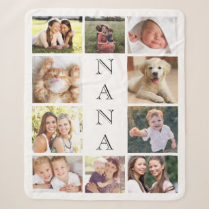 Nana Multi-Photo Collage Personalized Sherpa Blanket