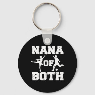 Nana Of Both Ballet Soccer Funny Dance Sports Nana Keychain