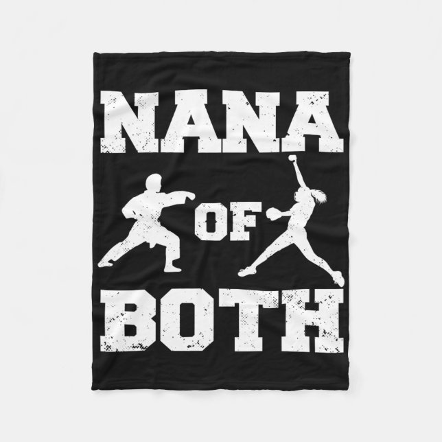 Nana Of Both Funny Softll And Karate Nana  Fleece Blanket (Front)