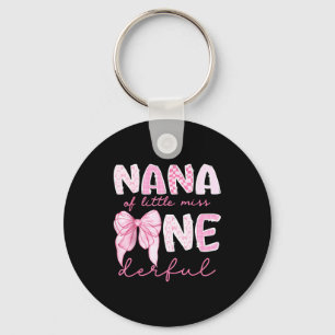 Nana Of Little Miss Onederful First Birthday Girl Keychain