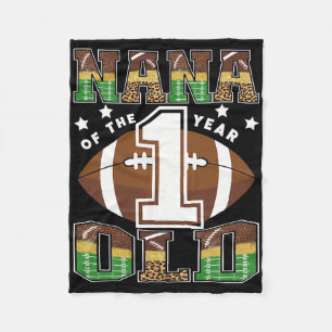 Nana Of The 1 Year Old Football 1st Year Down Birt Fleece Blanket