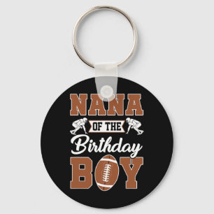 Nana Of The Birthday Boy Football Party Family Mat Keychain